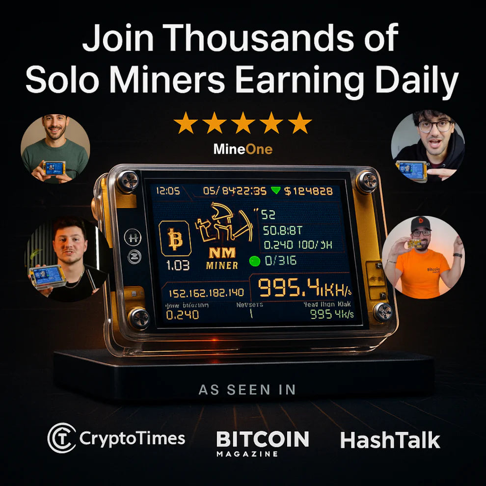 MineOne Pro — Start mining Bitcoin safely from your desk — no setup, no noise.