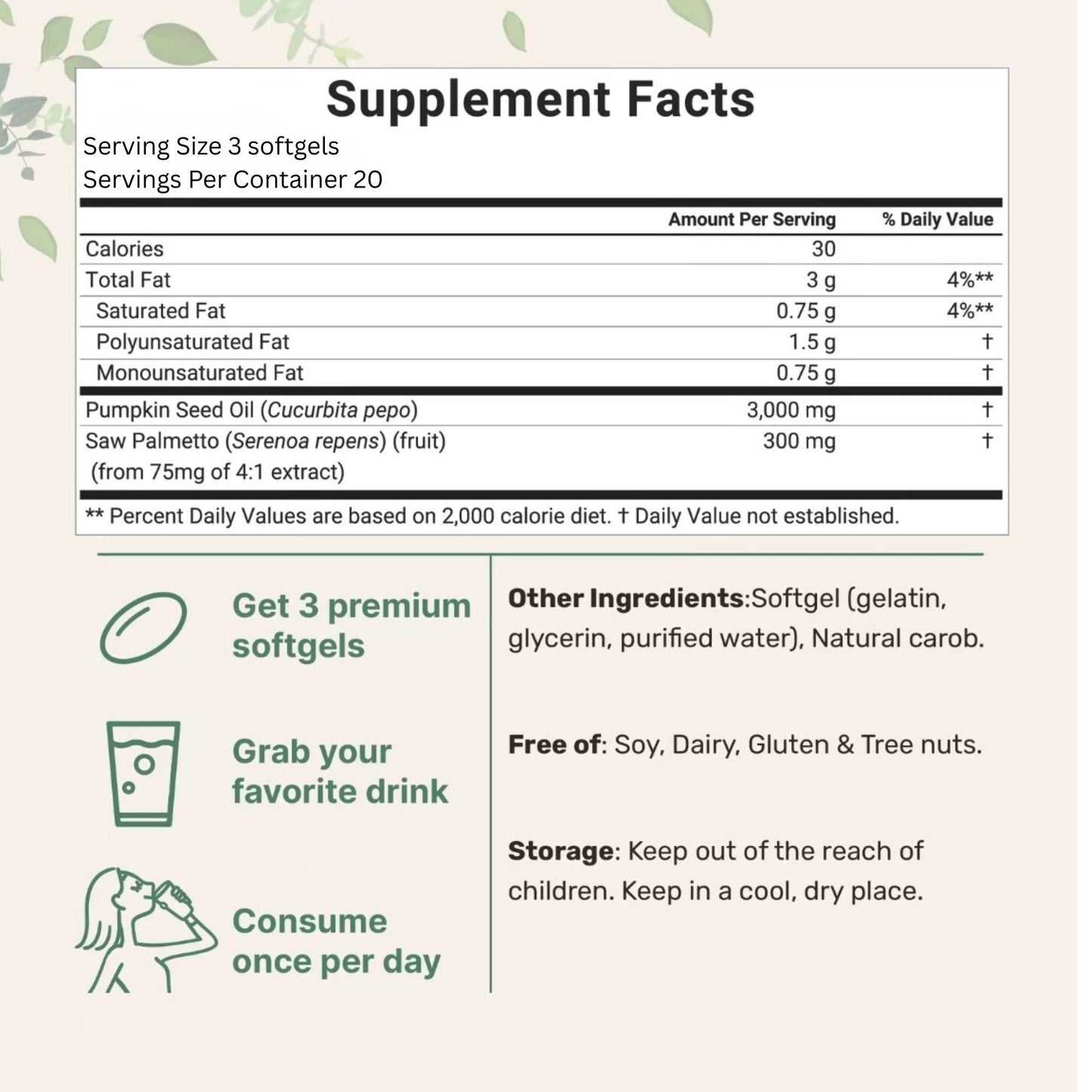 elegiar® Pumpkin Seed Oil Softgels